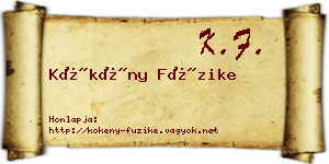 Kökény Füzike névjegykártya